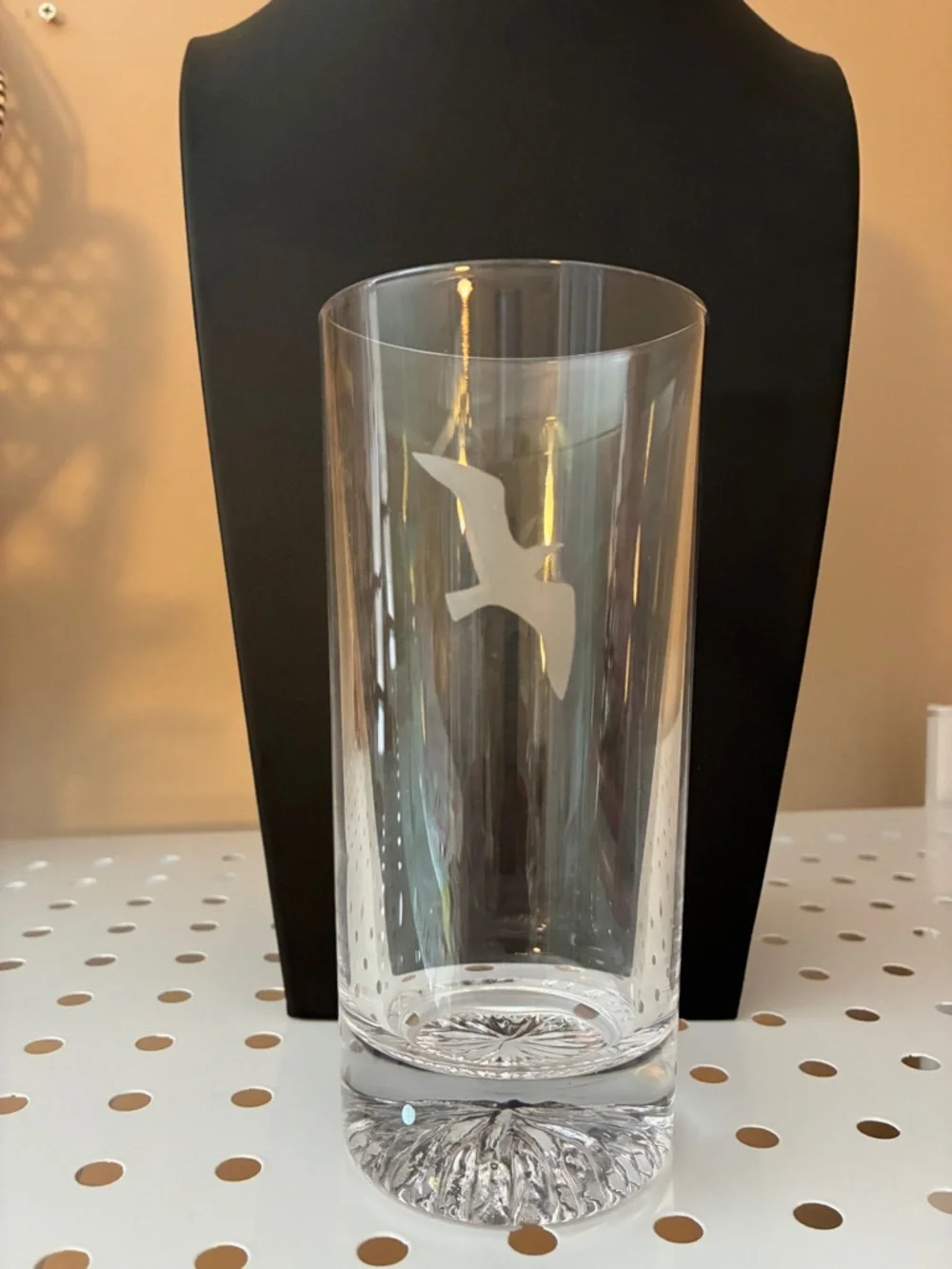 4 Etched Bird Vintage Highball Glasses - Set of 4